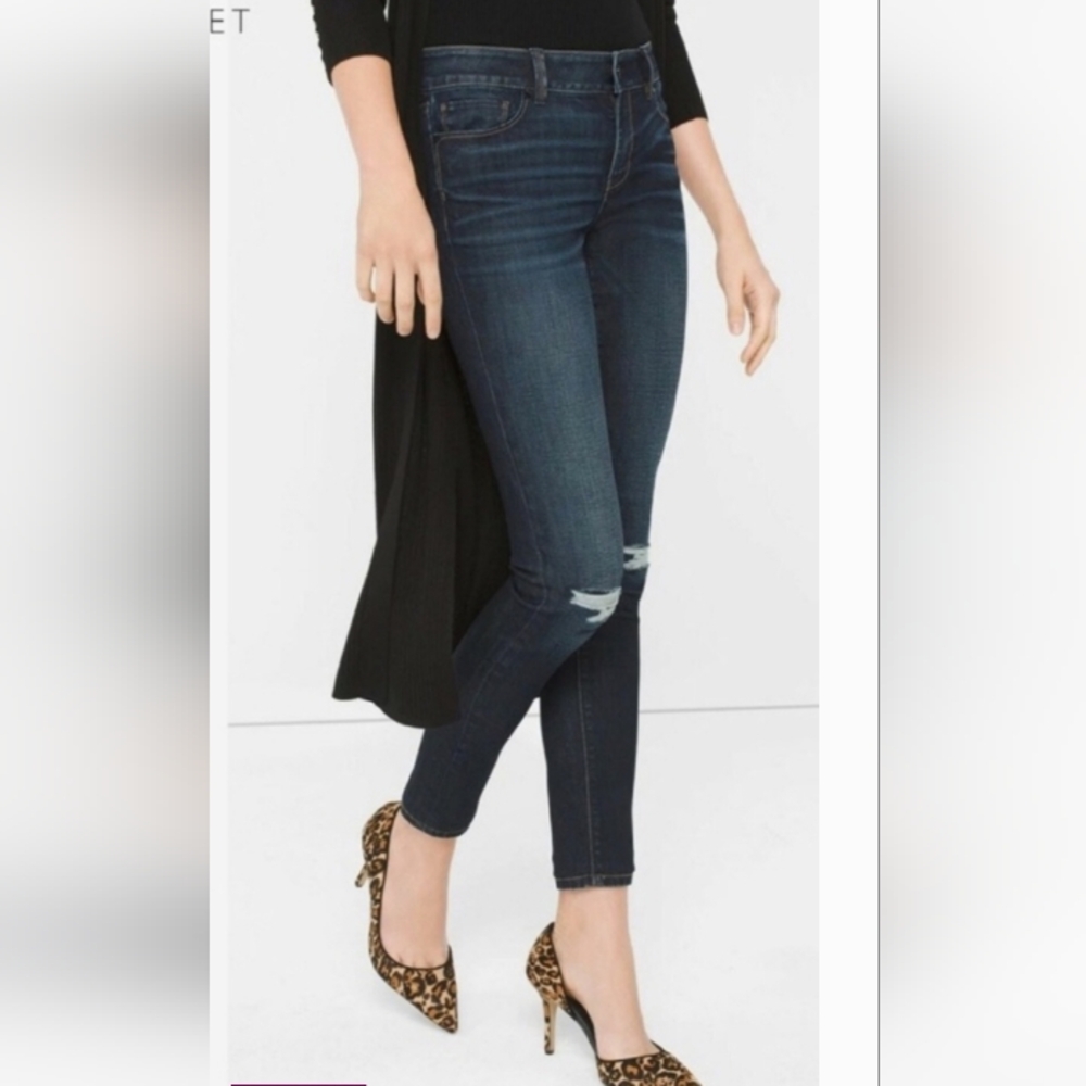 Faux Distressed Skimmer Jeans, 8L